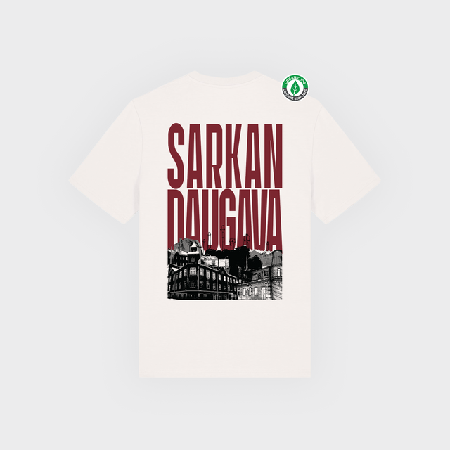 Organiskās kokvilnas T-krekls "Sarkandaugava"