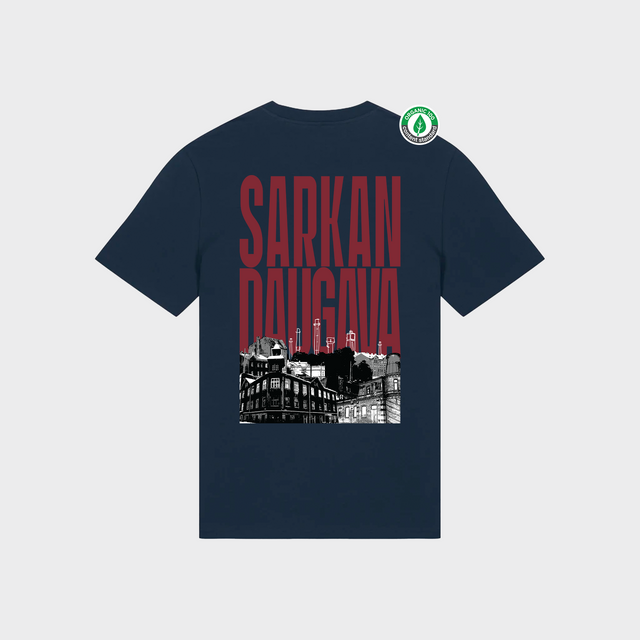 Organiskās kokvilnas T-krekls "Sarkandaugava"