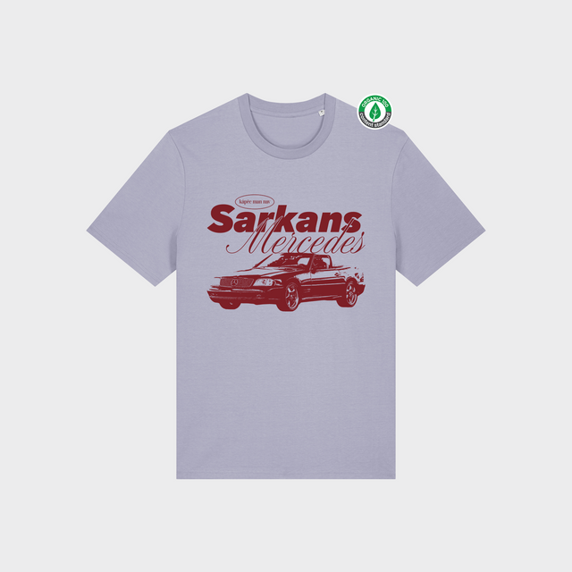 Organiskās kokvilnas T-krekls "Sarkans Mercedes"