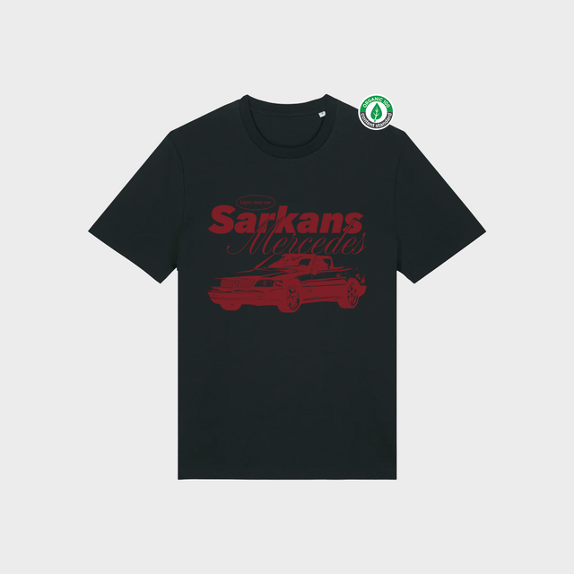 Organiskās kokvilnas T-krekls "Sarkans Mercedes"