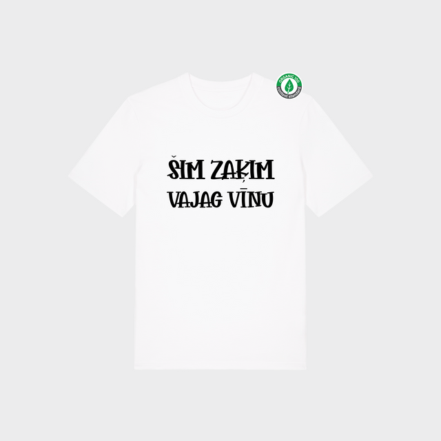 Organiskās kokvilnas T-krekls "Šim zaķim vajag vīnu 2"