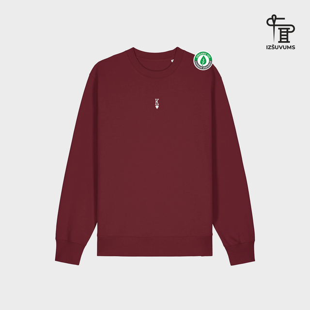 Izšūts organiskās kokvilnas džemperis "Siržu Karalis"