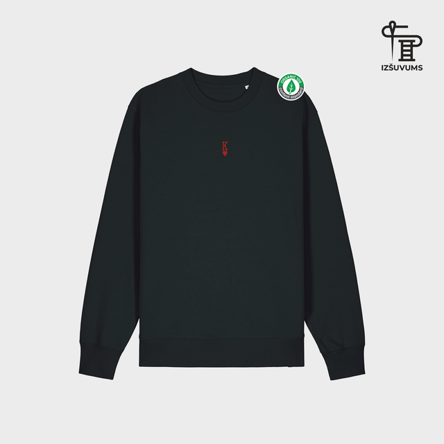 Izšūts organiskās kokvilnas džemperis "Siržu Karalis"