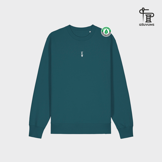 Izšūts organiskās kokvilnas džemperis "Siržu Karalis"