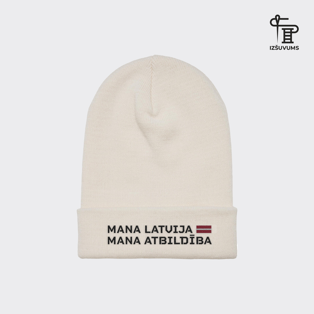 Izšūta ziemas cepure "Mana Latvija"