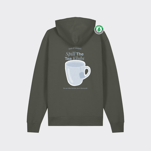 Organiskās kokvilnas hūdijs "Spill the tea klubs"
