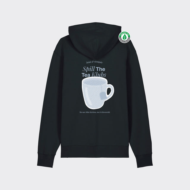 Organiskās kokvilnas hūdijs "Spill the tea klubs"