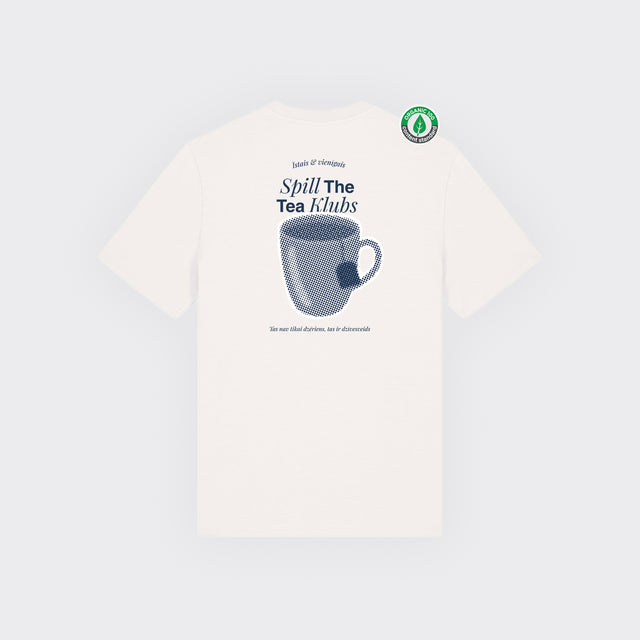 Organiskās kokvilnas T-krekls "Spill the tea klubs"