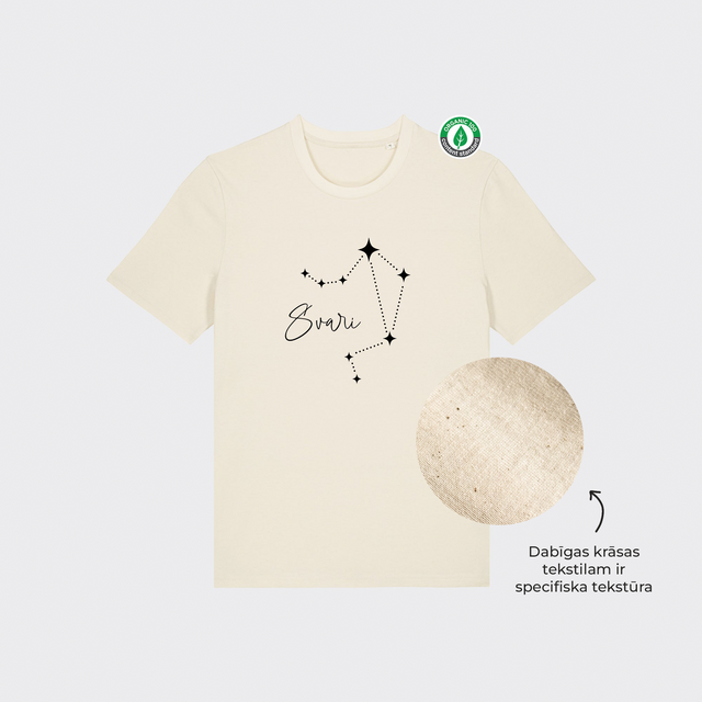 Organiskās kokvilnas T-krekls "Zvaigznājs - Svari"