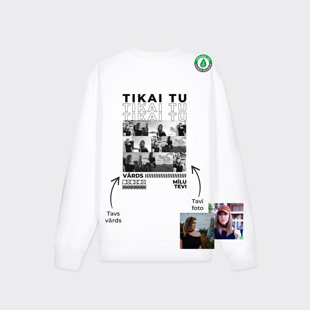 Personalizējams Organiskās kokvilnas džemperis "TIKAI TU"