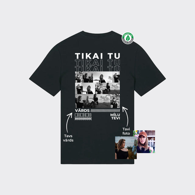 Personalizējams Organiskās kokvilnas T-krekls "TIKAI TU"