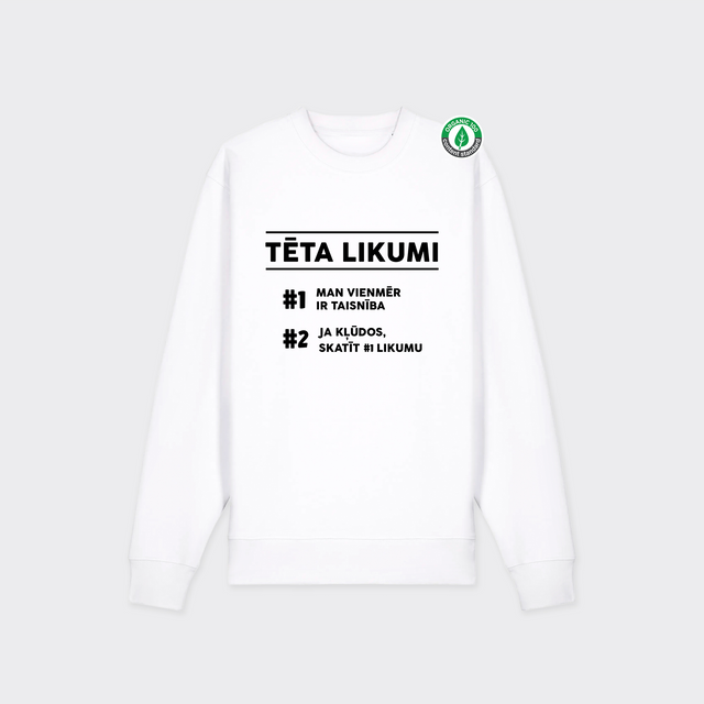 Organiskās kokvilnas Džemperis "Tēta likumi"