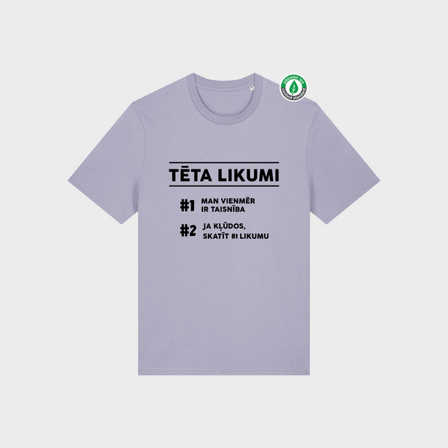 Organiskās kokvilnas T-krekls "Tēta likumi"