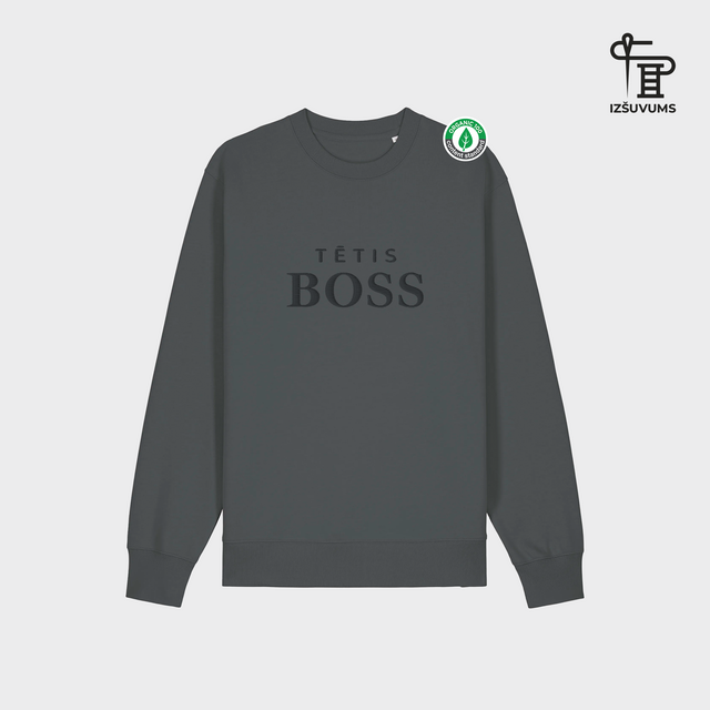 Izšūts organiskās kokvilnas džemperis "Tētis BOSS"
