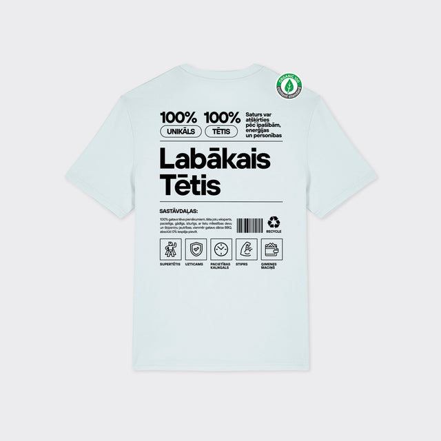Organiskās kokvilnas T-krekls "Tētis Etiķete"