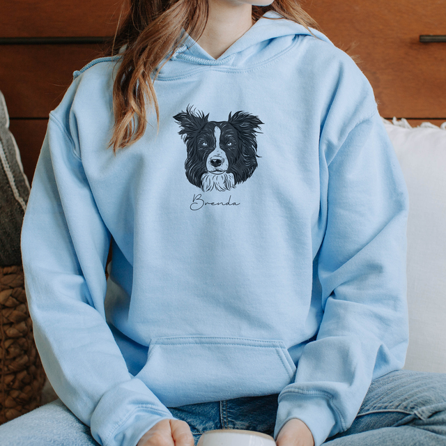 Unisex hūdijs ar personalizētu dzīvnieku portretu