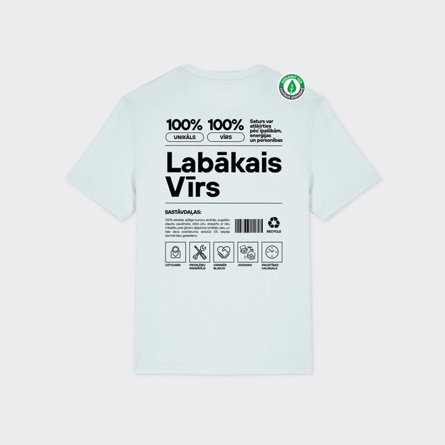Organiskās kokvilnas T-krekls "Vīrs Etiķete"