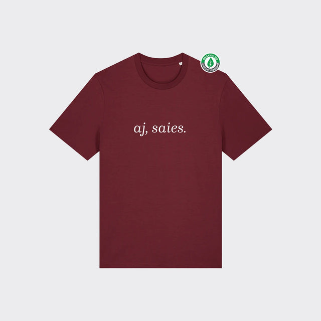 Organiskās kokvilnas T-krekls "aj, saies."