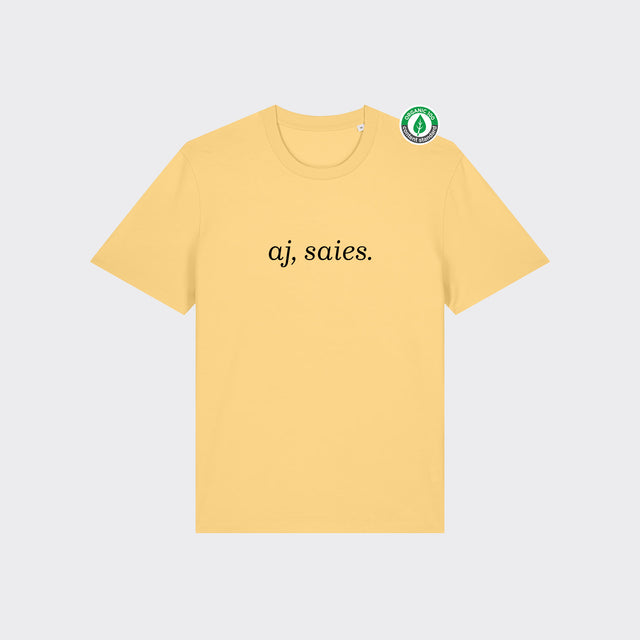 Organiskās kokvilnas T-krekls "aj, saies."