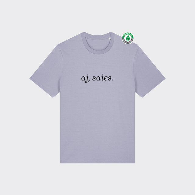 Organiskās kokvilnas T-krekls "aj, saies."