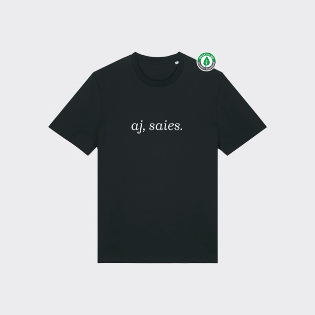 Organiskās kokvilnas T-krekls "aj, saies."