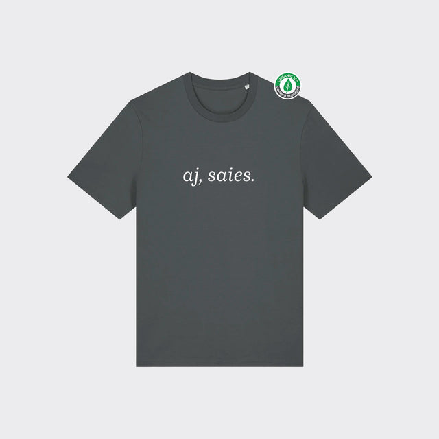 Organiskās kokvilnas T-krekls "aj, saies."