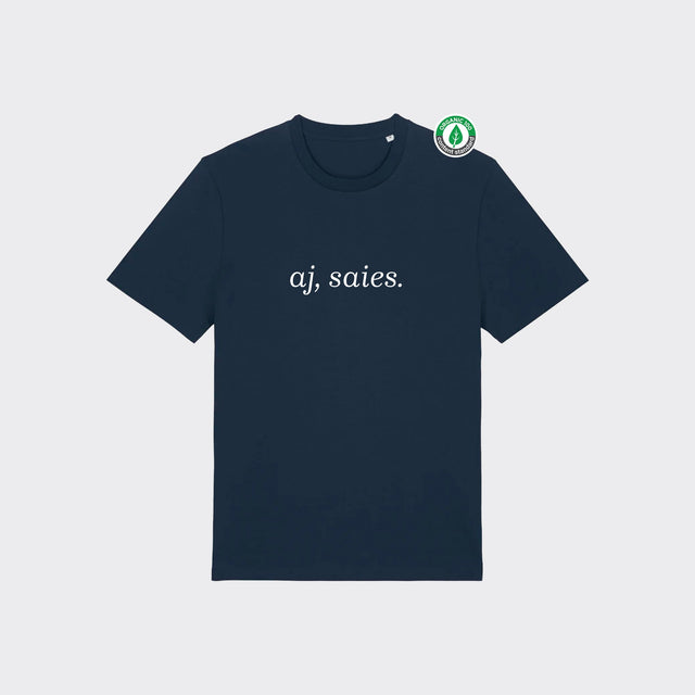 Organiskās kokvilnas T-krekls "aj, saies."