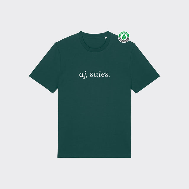 Organiskās kokvilnas T-krekls "aj, saies."