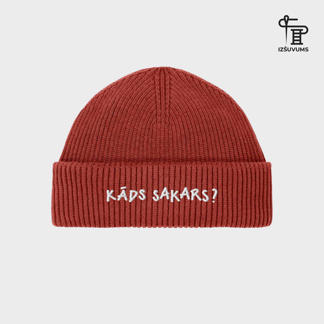 Izšūta ziemas cepure "Kāds sakars?"
