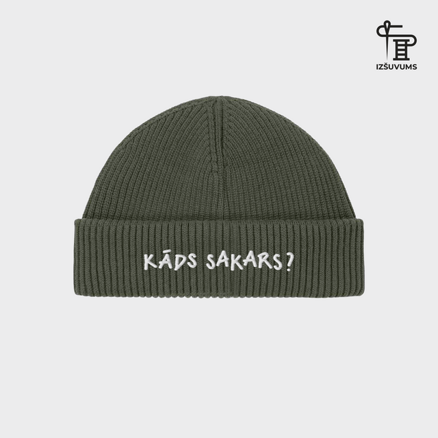 Izšūta ziemas cepure "Kāds sakars?"