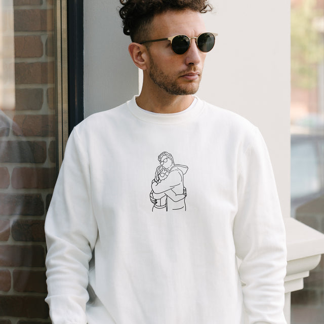 Organiskās kokvilnas džemperis ar personalizētu "Line art"