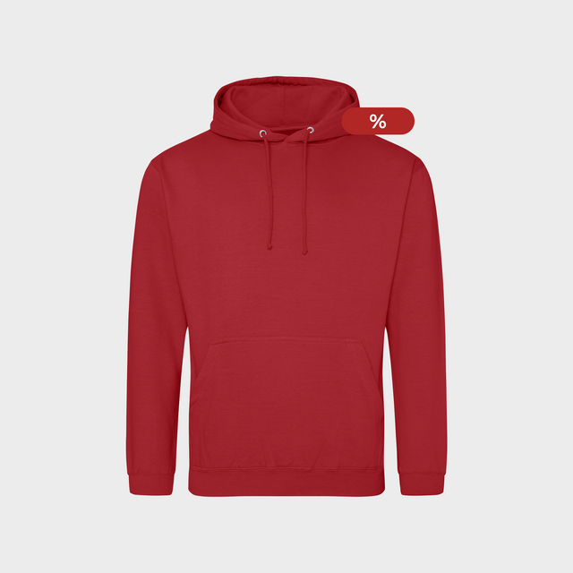 % Sarkans 2XL izmēra JH001 hūdijs ar Tavu dizainu