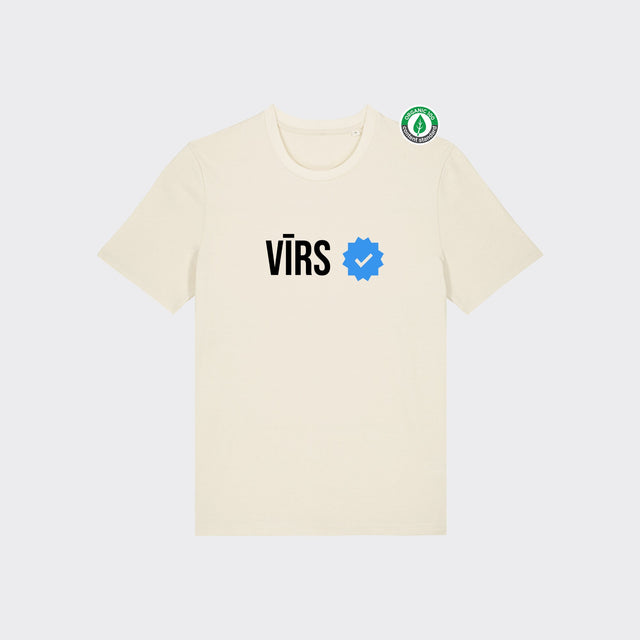 Organiskās kokvilnas T-krekls "verified VĪRS"