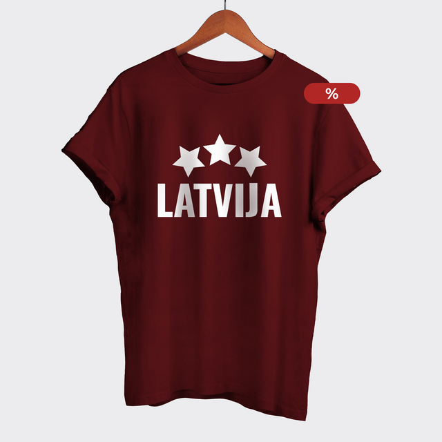 % Unisex t-krekls "Latvija"