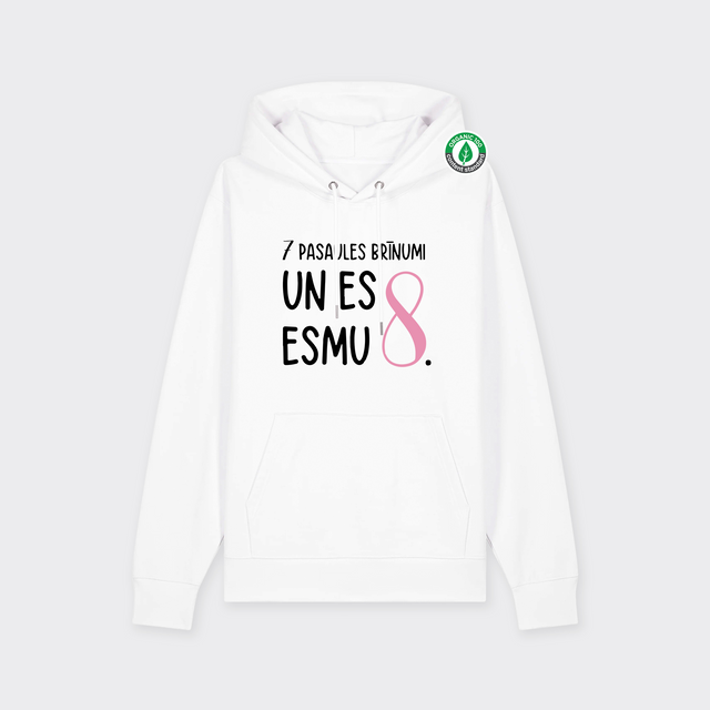 Organiskās kokvilnas hūdijs "7 pasaules brīnumi un es esmu 8."