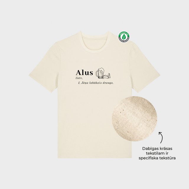 Organiskās kokvilnas T-krekls "Alus (lietv.) - Jāņa draugs"