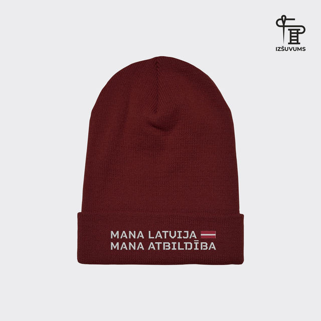 Izšūta ziemas cepure "Mana Latvija"