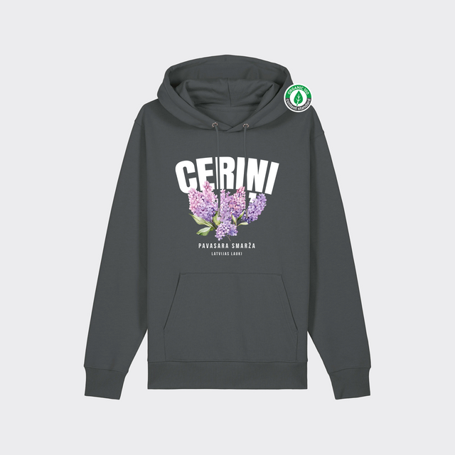 Organiskās kokvilnas hūdijs "Ceriņi"