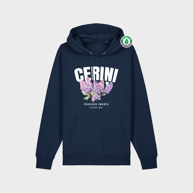 Organiskās kokvilnas hūdijs "Ceriņi"