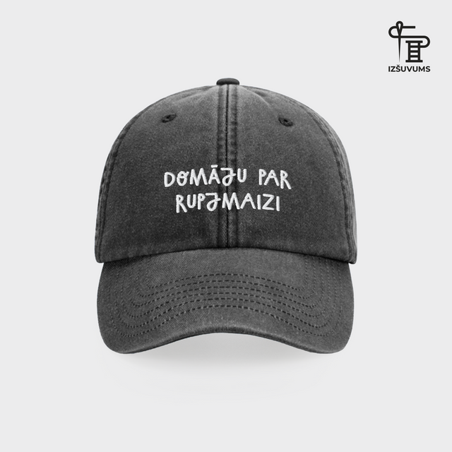 Izšūta cepure "Domāju par rupjmaizi"