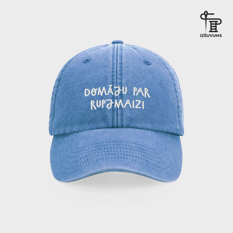 Izšūta cepure "Domāju par rupjmaizi"