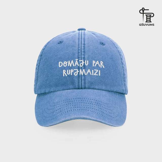 % Izšūta cepure "Domāju par rupjmaizi"