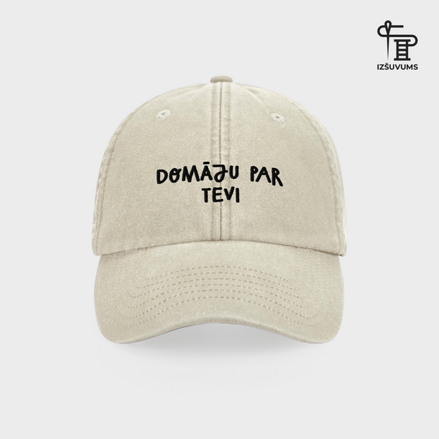 Izšūta cepure "Domāju par Tevi"