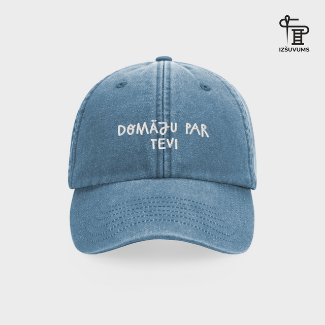 Izšūta cepure "Domāju par Tevi"
