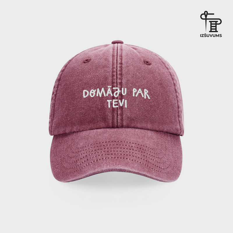 Izšūta cepure "Domāju par Tevi"