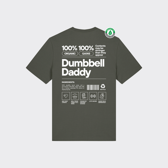 Organiskās kokvilnas T-krekls "Dumbbell Daddy"