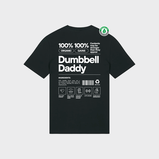 Organiskās kokvilnas T-krekls "Dumbbell Daddy"