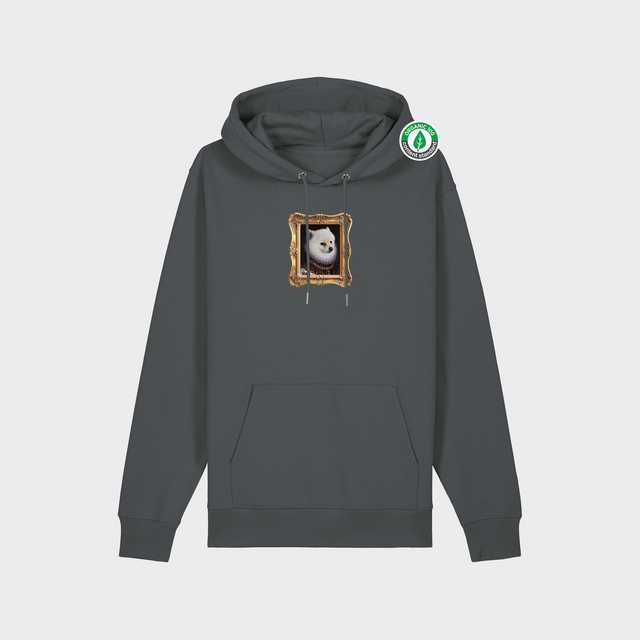 Organiskās kokvilnas hūdijs ar personalizētu mājdzīvnieka gleznu