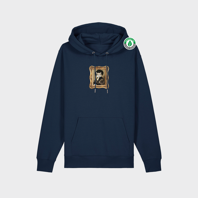 Organiskās kokvilnas hūdijs ar personalizētu mājdzīvnieka gleznu