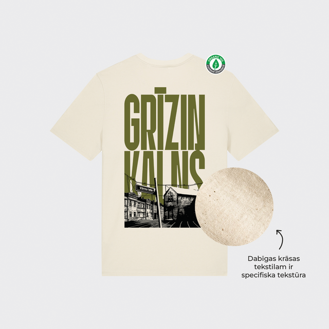 Organiskās kokvilnas T-krekls "Grīziņkalns"